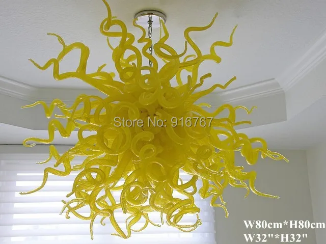 

Free Shipping Yellow Lamp Decorative Colored Glass Chandelier