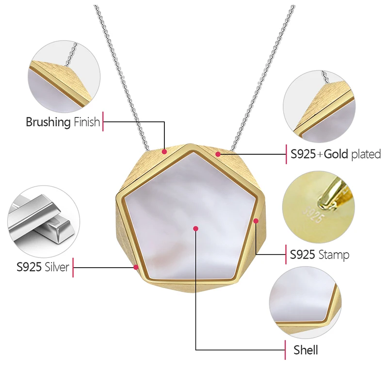 925 Sterling Silver North European Style Geometric Angles Design Fine Jewelry Pendant without Necklace for Women silver pendant silver necklace charms