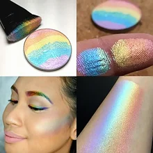 New Wild Rainbow Highlighter Mineral Powder 3D Face Shimmer Bronzer Highlighter Makeup Rainbow Contouring TSLM1