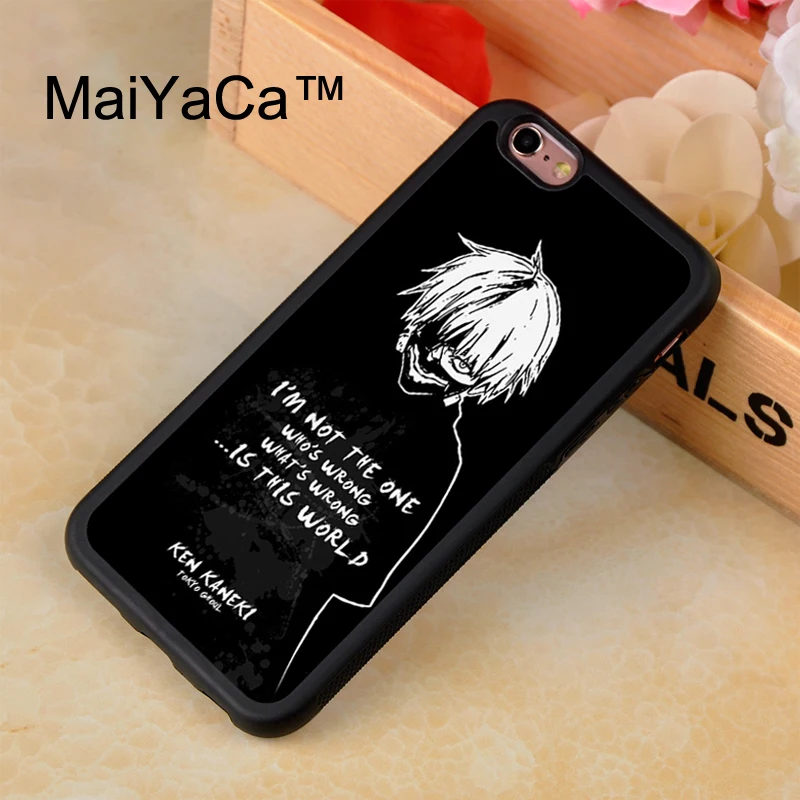 

MaiYaCa Tokyo Ghoul Ken Kaneki QuotesTPU Case for iphone 7 Patterned Soft Rubber Phone Case For iPhone 7 Bags Fundas Cover