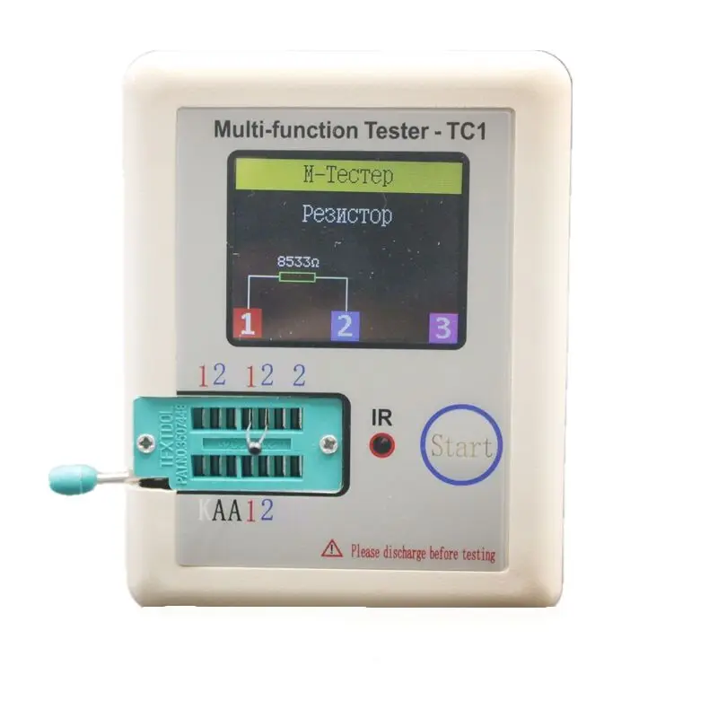 Русский Транзистор тестер TFT Диод Триод измеритель емкости LCR ESR NPN PNP MOSFET ИК-измеритель