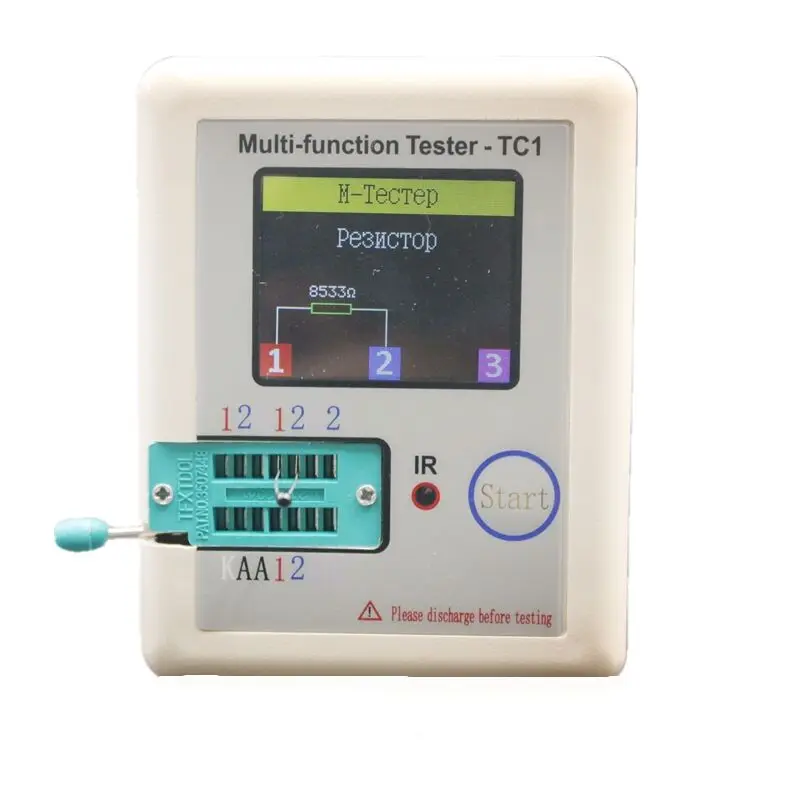Русский тестер транзисторов TFT диодный триодный измеритель емкости LCR ESR NPN PNP MOSFET