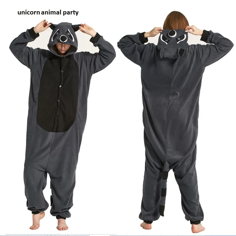 

Ultra-low prices Cosplay Costume Adult Cartoon Animal Gray Raccoon Onesie Unisex Pajamas Cosplay Costumes Sleepsuit Sleepwear