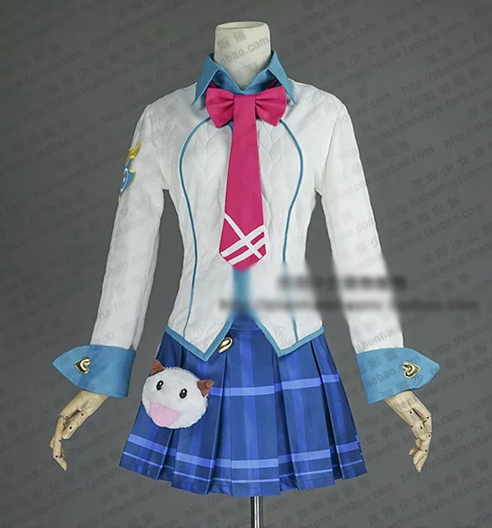 

Ahri Judgment Cosplay Costume Halloween Uniform Outfit Shirt+Skirt+Tie+Socks+Ears Custom-made