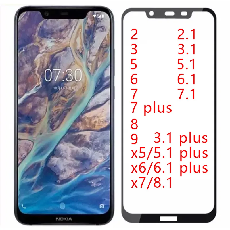 Чехол из закаленного стекла с полным покрытием для Nokia 2 3 6 5 7 Plus 9 8 1 X6 X7 X5 защита