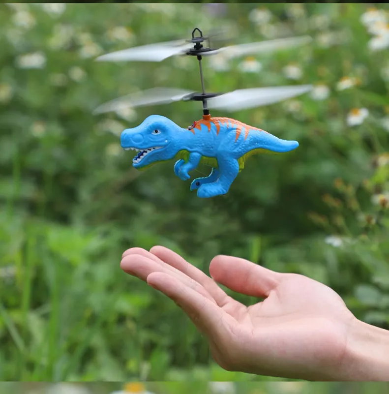 Вертолет сенсор Летающий пульт дистанционного управления самолет дети свет игрушки динозавр модель