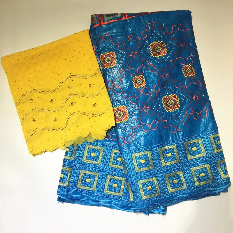 Getzner ткань батик Базен ткани кружева ткань нигерийская Кружевная повязка на голову парча в Гвинейском стиле 7 ярдов/setXLZ1