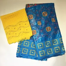 Getzner ткань батик Базен ткани кружева ткань нигерийская Кружевная повязка на голову парча в Гвинейском стиле 7 ярдов/setXLZ1