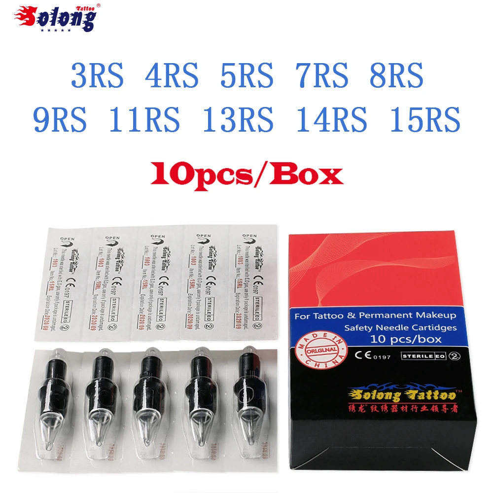 

Solong 10pcs Tattoo Needles 3RS 4RS 5RS 7RS 8RS 9RS 11RS 13RS 14RS 15RS microblading needles agujas for micro needling pen