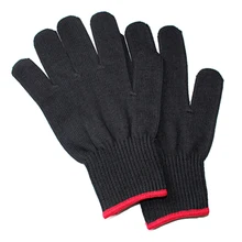 Горячая 1 пара Выпрямитель для волос завивка волос Парикмахерские термостойкие перчатки для пальцев Черный цвет прямые поставки