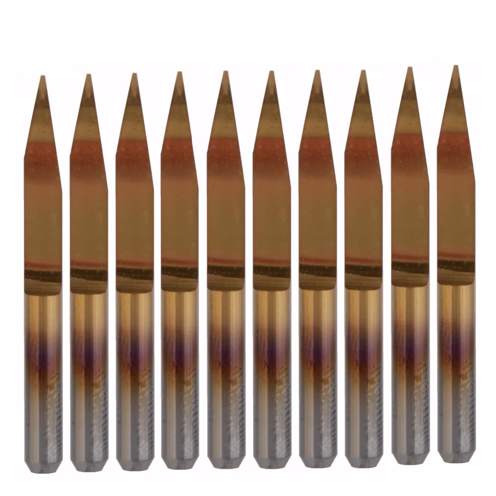 

10Pcs 0.3mm 20 Degree Flat Bottom CNC Router for PCB Board Engraving Bits