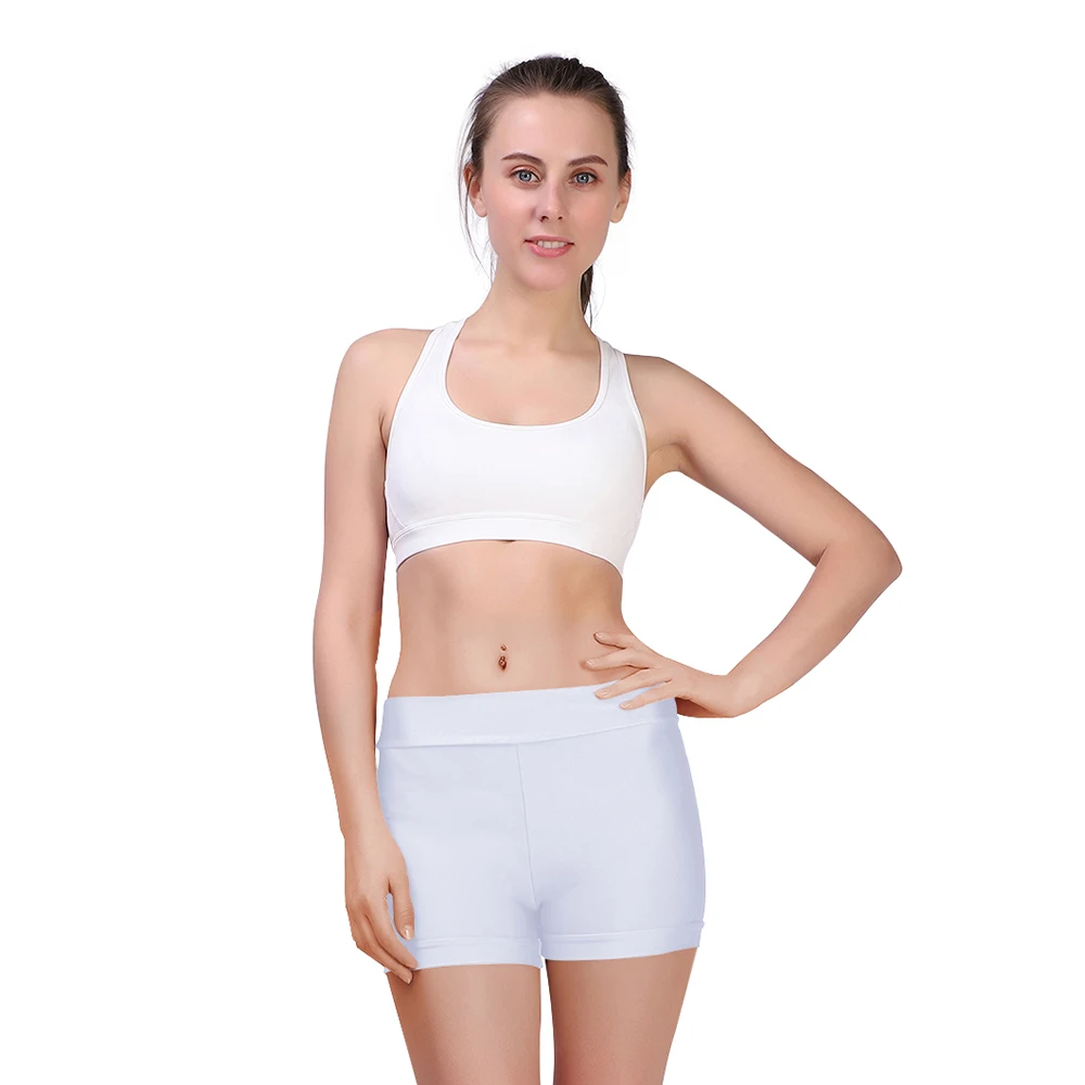 SPEERISE-Womens-Skinny-Dance-Mid-Waisted-Shorts-White-Lycra-Spandex-Capris-Workout-Gymnastics-Ladies-Fitness-Shorts (3)