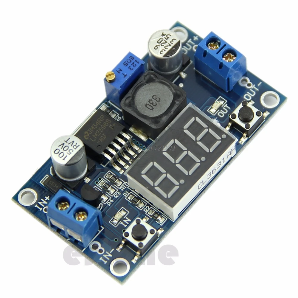 

DC LM2596 4~40V to 1.3-37V LED Voltmeter Buck Step-down Power Converter Module