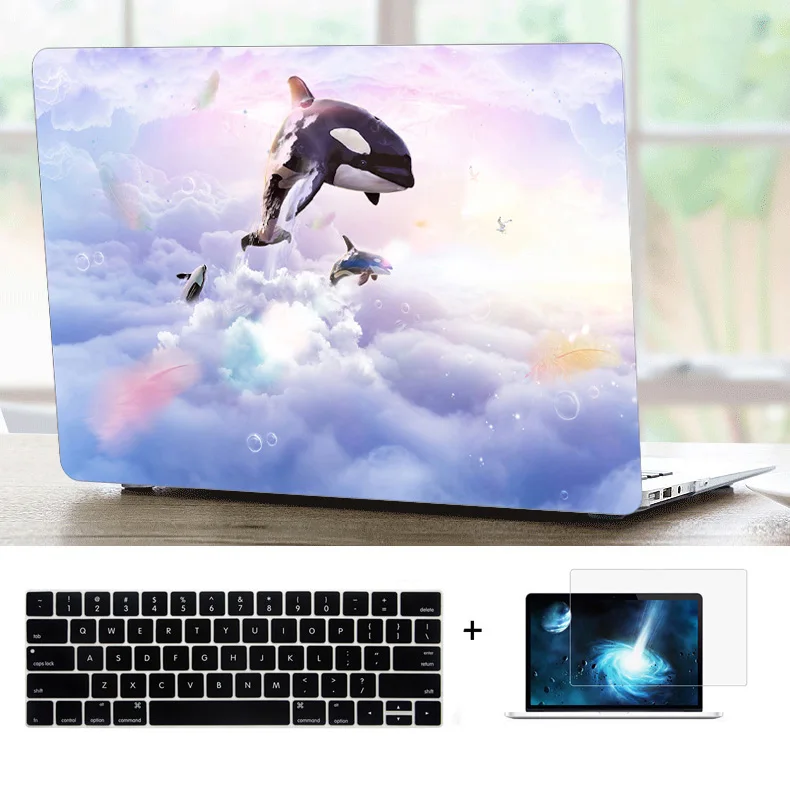 Чехол для клавиатуры с принтом, защитная пленка для экрана 11 1" Macbook Air A1465 A1466 13 15" Pro A1502 Touch Bar A1706 A1708 - Цвет: SG 8