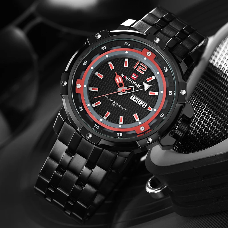 

Mens Watches Relogio Masculino Top Brand Luxury Men's Quartz Full Steel Sports Watch Male Military Waterproof Clock NAVIFORCE