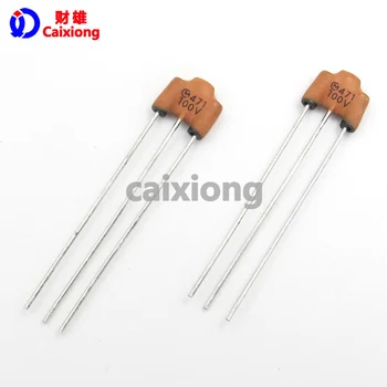 

50pcs DIP Feed Through Capacitors 470pF 0.47nF 100V 6A DSS6NC52A471Q55B EMI Three Terminal Filter Capacitors