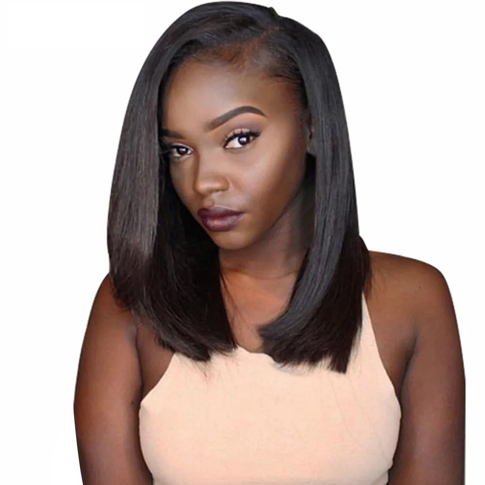 SALE European American New Hot Women Girl Natural Glueless Bob Wig Brazilian Straight Short Lace Hair Wigs For Black Women Gift SALE European American New Hot Women Girl Natural Glueless Bob Wig Brazilian Straight Short Lace Hair Wigs For Black Women Gift