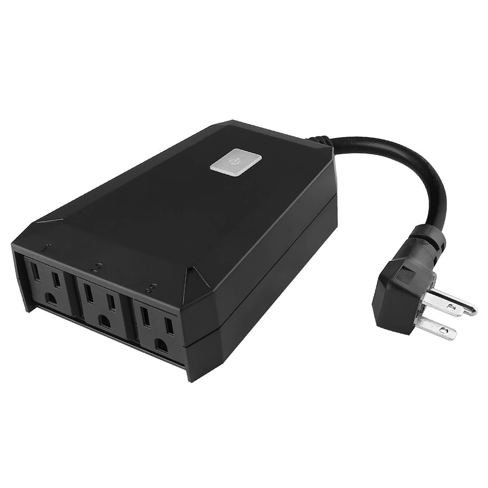 

Outdoor Outlet,Wifi Smart Socket Wireless Remote Control Outlet (1 in 3 out) Timer Outdoor Waterpro of No Hub Required Compati