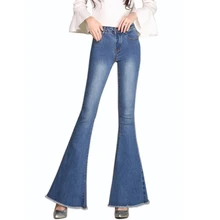 Новые модные женские обтягивающие расклешенные джинсы джинсовые эластичные брюки синие хорошего качества женские повседневные джинсовые брюки