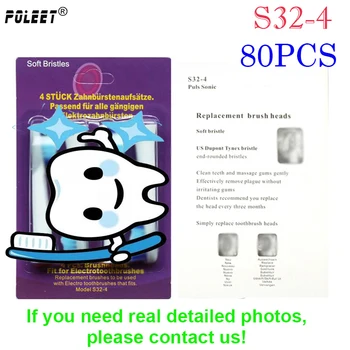 

Poleet 80PCS=20Packs Electric Toothbrush Replacement Head S32-4 For Oral-Bi Toothbrush Head S324 Oral Hygiene Soft Bristles