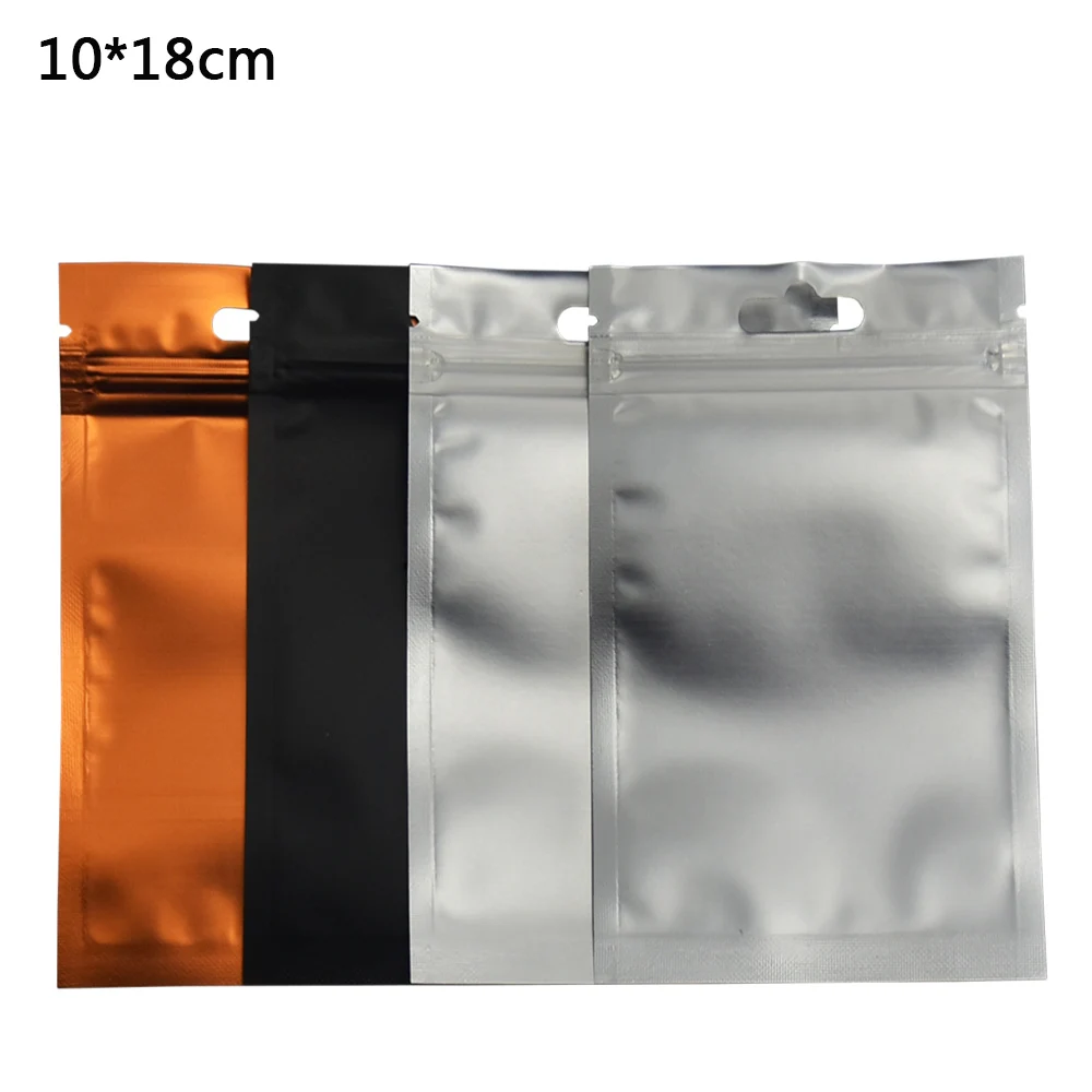 

10*18cm Aluminum Foil Matte Clear Front Zip Lock Bag Tea Powder Package Bag Smell Proof Storage Mylar Packing Pouch 100pcs/lot