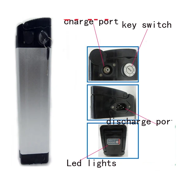 Литий-ионная батарея для электровелосипеда 36 В 15ah батарея для электровелосипеда серебряного типа 36 вольт литиевая ионная батарея с зарядным устройством