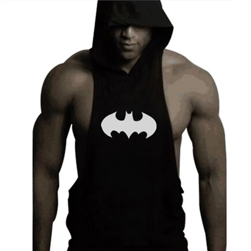 

2018 Brand Clothing Mens Hooded Sleeveless Tank Top Bodybuilding Fitness Man Singlets Shirt Sportswear Vest Male M L XL