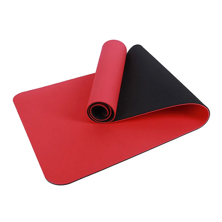 TPE двойной цвет yoga коврик 6 мм расширенный коврик для занятия фитнесом по охране окружающей среды и не имеет вкуса нескользящий TPE yoga коврик прием заказов на изделия собственного производства