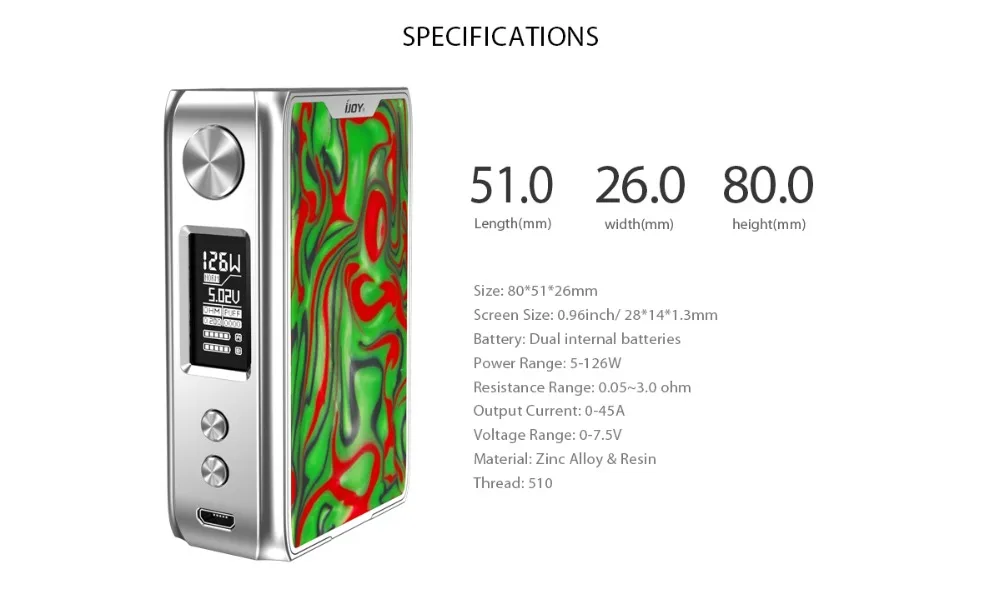 Electronic Cigarettes IJOY Shogun JR Kit 126W Build in Battery Box Mod Vape With Shogun Subohm Tank Mesh Coil E-Cigarettes Vape 01 (7)