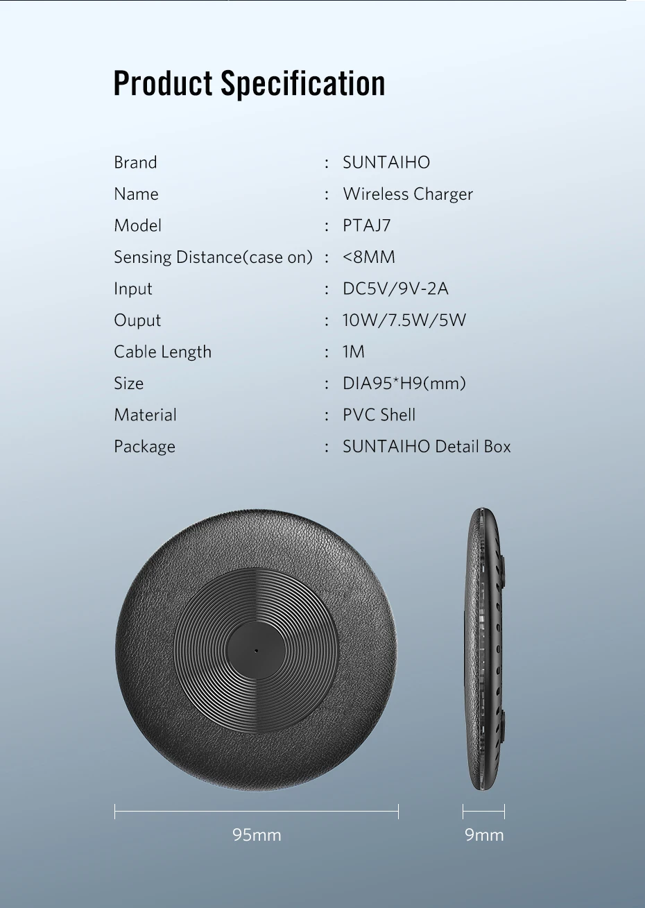 Беспроводное зарядное устройство Suntaiho Qi для samsung Galaxy S10+ S10 plus Xiaomi Mi 9 10 Вт USB быстрая Беспроводная зарядка для iPhone X XS XR LG