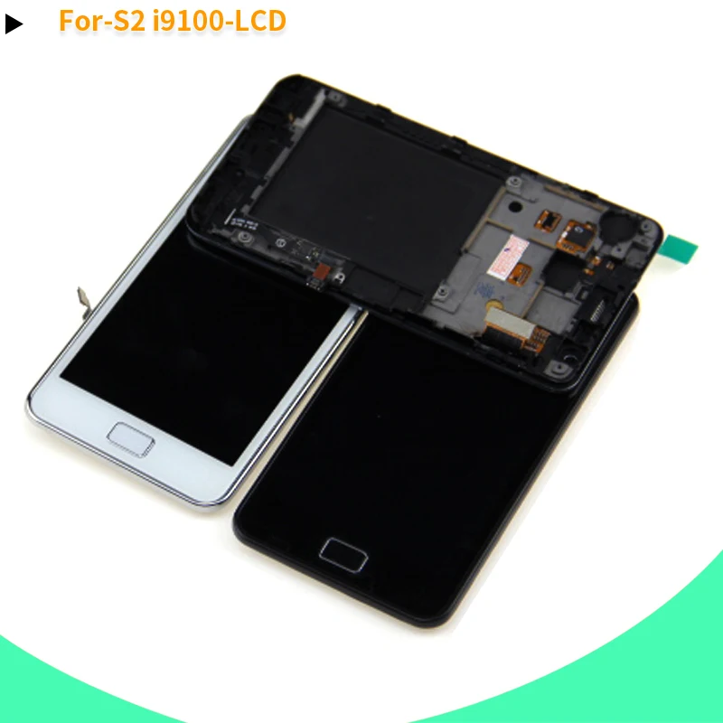

100% tested Super AMOLED For Samsung S2 I9100 LCD Display For Samsung i9100 LCD Screen Touch Digitizer Assembly with frame