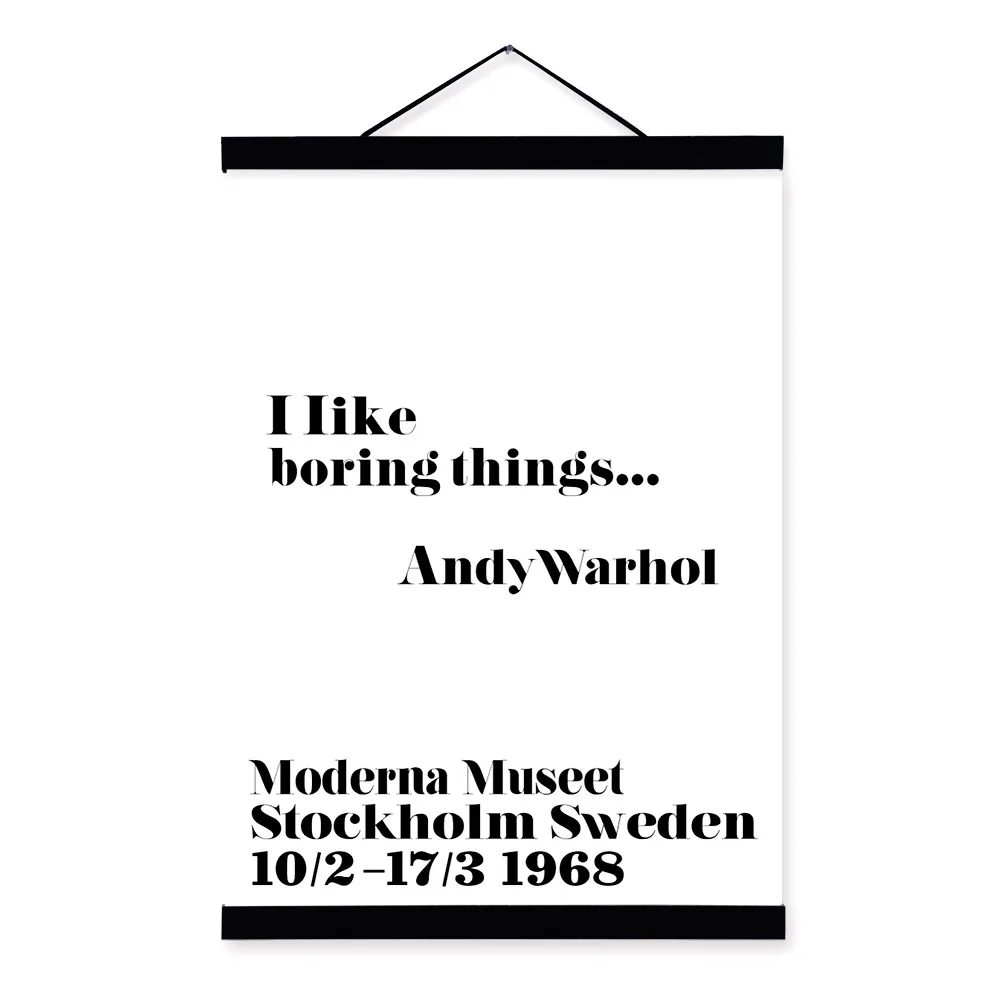 Black White Minimalist Typography Andy Warhol Life Quotes Art Print Poster Wall Picture Canvas Painting Home fice Decor in Painting & Calligraphy from