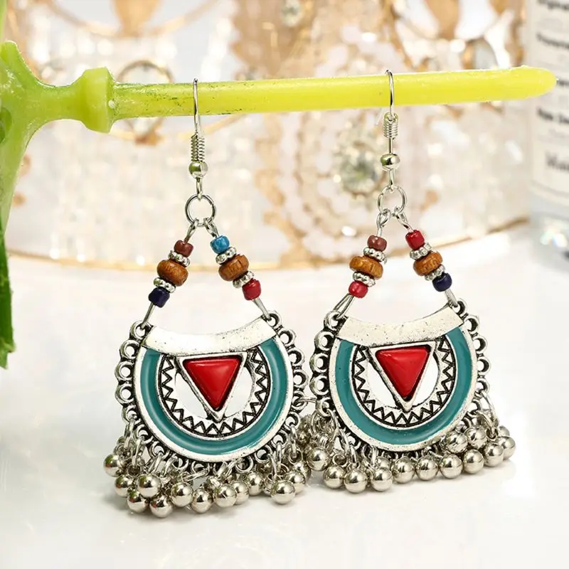 Традиционные Серьги колокольчики chandali Kundan Jhumka Jhumki Украшенные бусинами модные