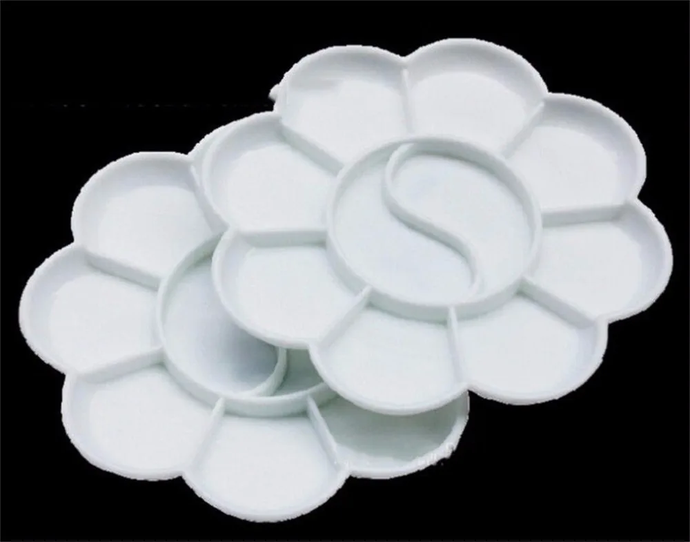 Acrylic Mixing Paint Draw Nail Art Watercolor Plastic Palette Tray