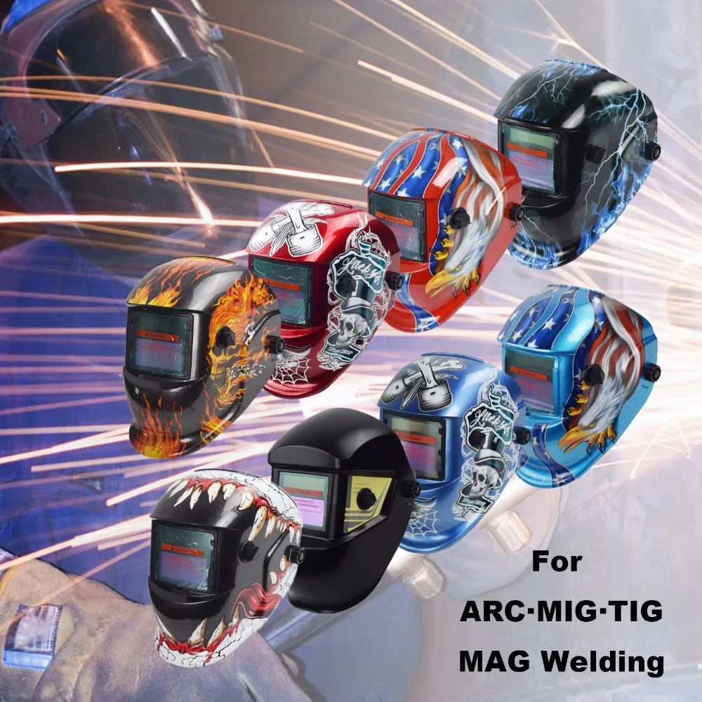 

Rantion Welding Helmet Mask Solar Energy Automatic Darkening Light Electric Auto Welding Helmets MIG TIG ARG