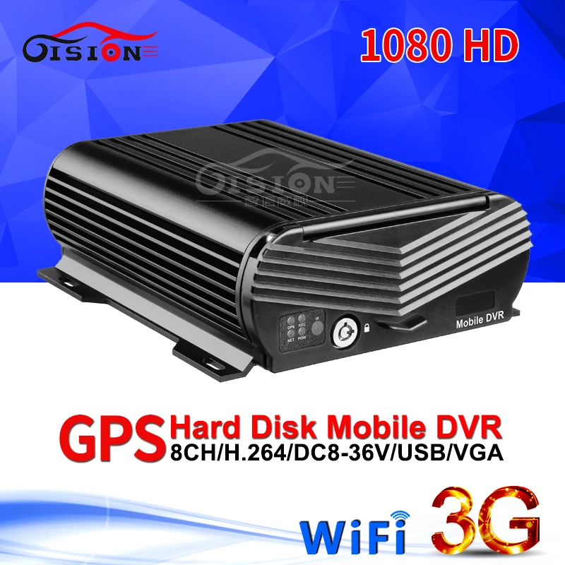  GISION 3G GPS WIFI AHD Dvr móvil 8CH Video/entrada de Audio 1080N HDD Mdvr remoto en tiempo Real de