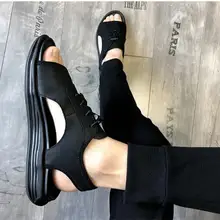 Мужские сандалии коровья кожа Лето Горячие Рим Стиль Для мужчин s гладиаторы кружевная обувь