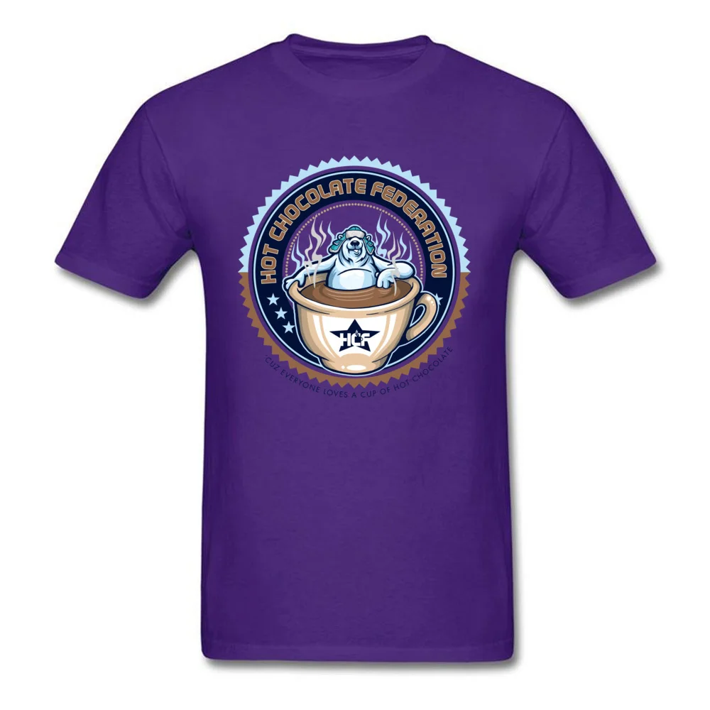 HOT CHOCOLATE FEDERATION Cotton T-shirts for Male Short Sleeve Tops T Shirt On Sale Summer Crew Neck Tops Shirts Fashionable HOT CHOCOLATE FEDERATION purple