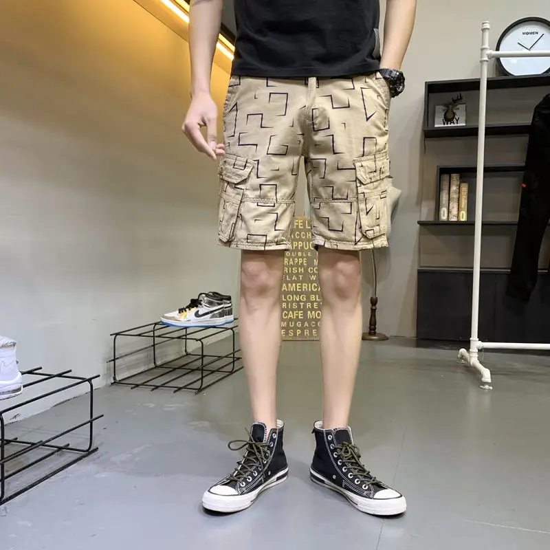 Новые мужские военные карго летние шорты штаны на открытом воздухе спортивные шорты штаны с принтом мужские свободные шорты с несколькими карманами повседневные брюки