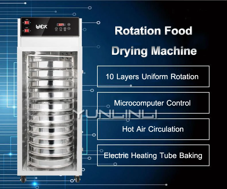 Вращение сушильные машины Нержавеющая сталь осушитель Еда/Чай/наркотиков осушитель 10-слой оборудование для сушки продуктов LT-001