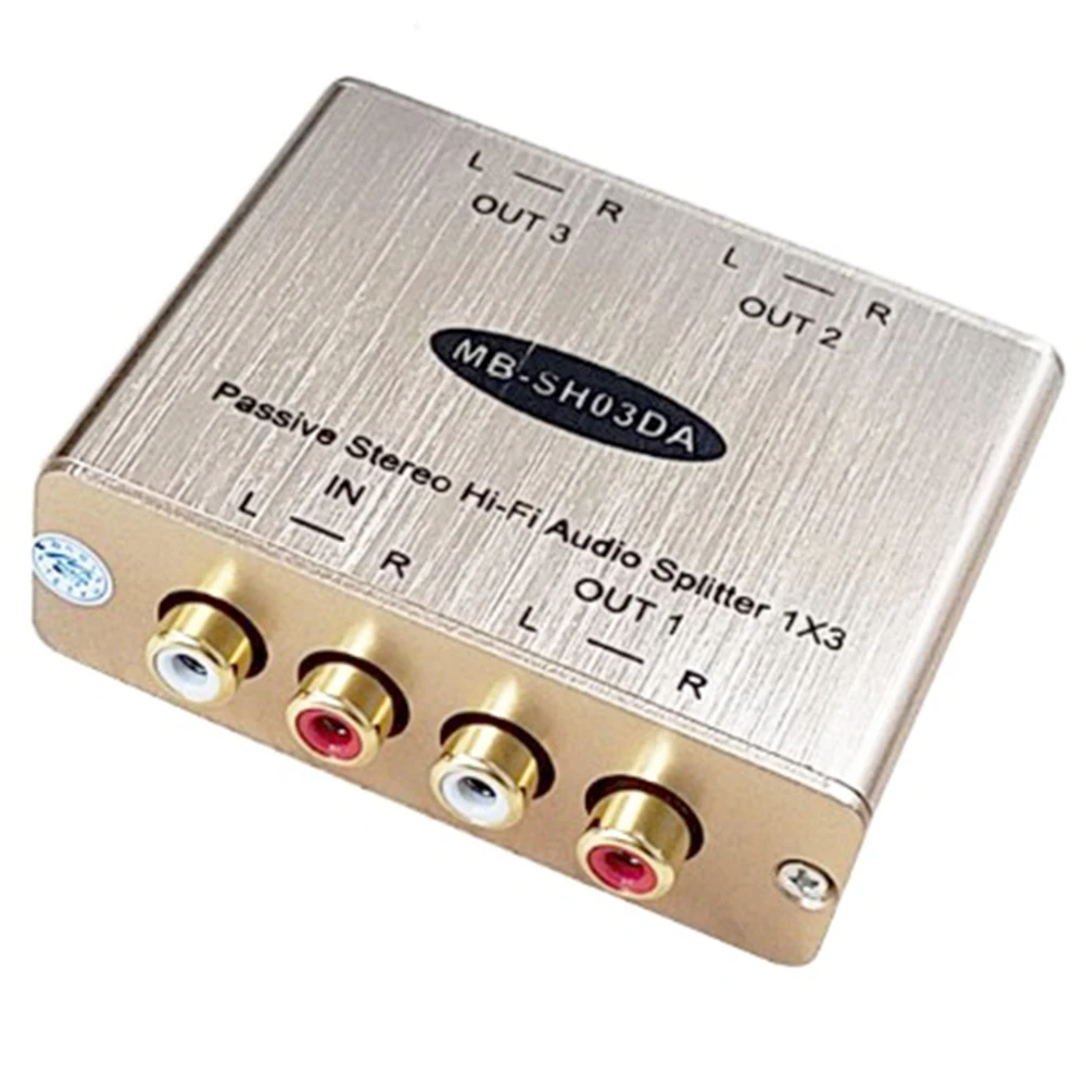 3 канальный пассивный стерео Hi Fi аудио сплиттер 1X3 аналоговый RCA распределитель