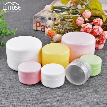 

5Pcs Plastic Empty Makeup Jar Pot With Lid 20ml 50ml 100ml Refillable Sample bottles Travel Face Cream Lotion Cosmetic Container