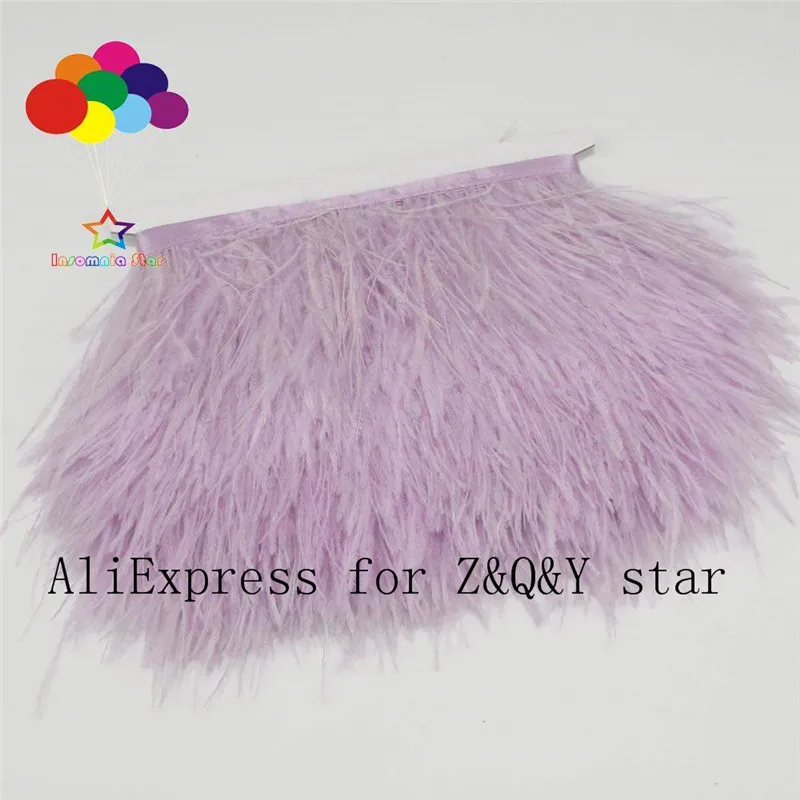 

Z&Q&Y natural ostrich hair dyed light purple made cloth edge DIY makeup stage performance clothing craft feather accessories