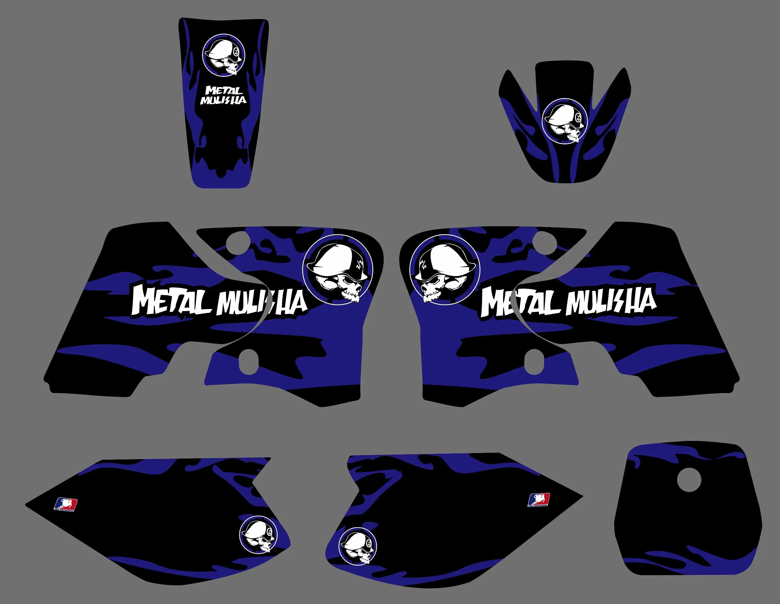 NICECNC Black Blue Team Background Graphic Stickers Decals Kit For