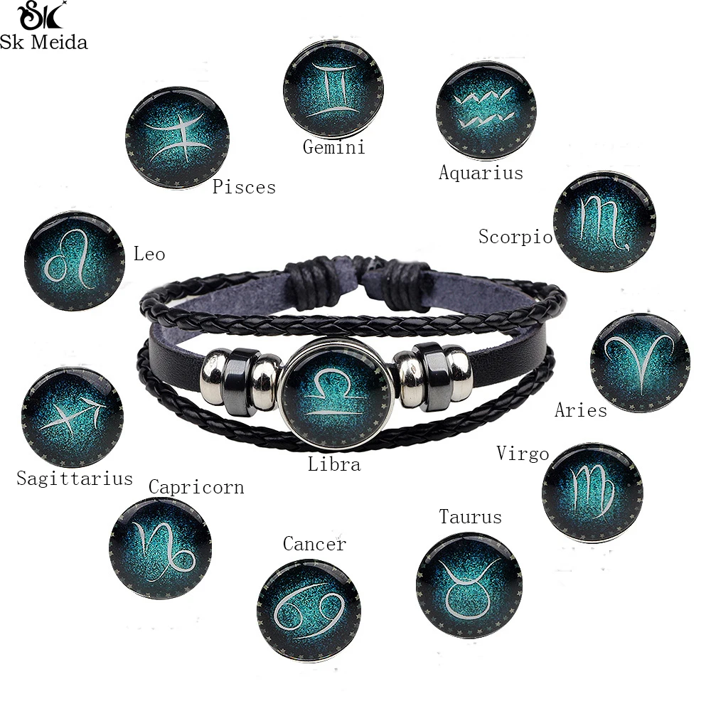 12 Созвездие Мода браслет ручной работы из бисера Винтаж DIY браслет оптом мужской Люси подарок регулируемый браслет ww-137