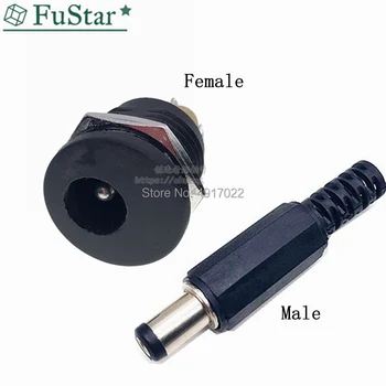 

10PCS/LOT 5Pair 5.5X2.5mm 5pcs DC Power Female Plug Jack + 5pcs Male Plug Jack Socket Adapter Connector 5.5*2.5 mm DC022