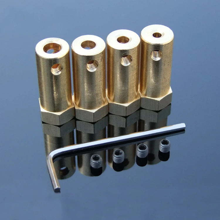 5pcs Lengthened Hexagon Coupling 30MM Length DC Motor Shaft Connector