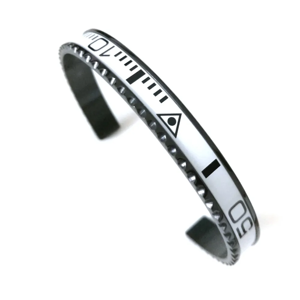 BC Dial Steel White Speedometer bracelet cuff man stainless Steel Bangle pulseiras bracelets & bangles 316l Stainless Steel Gift 3
