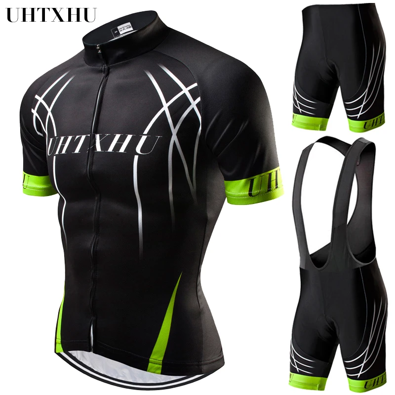 Uhtxhu 2019 الصيف الدراجات جيرسي مجموعة دراجة هوائية جبلية الملابس MTB دراجة ارتداء الملابس مايوه روبا Ciclismo الرجال الدراجات مجموعات