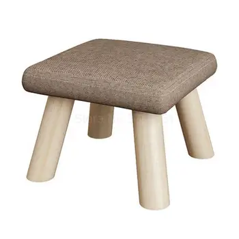 

Fashionable Adult Mushroom Stool Creative Small Bench Low Bench Solid Wood Living Room Cloth Art Small Bench Household Bench Sof